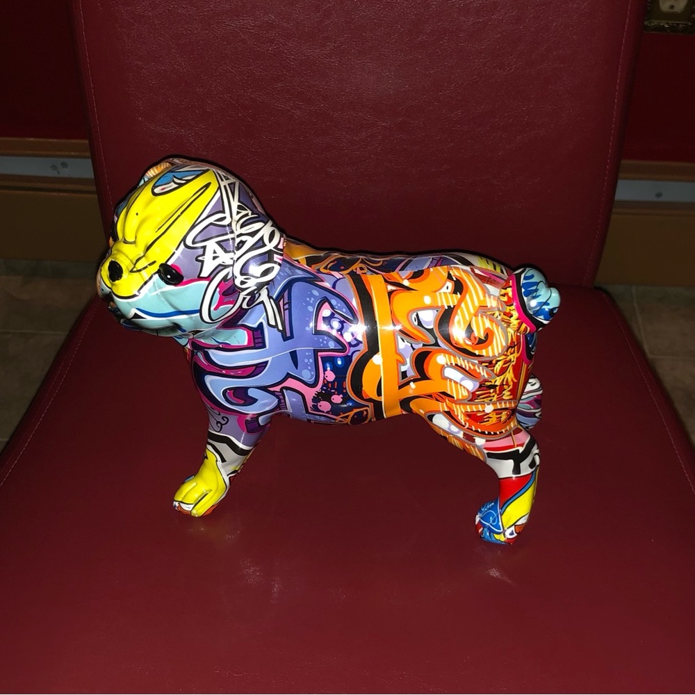 Colorful Graffiti PUG dog Figurine
